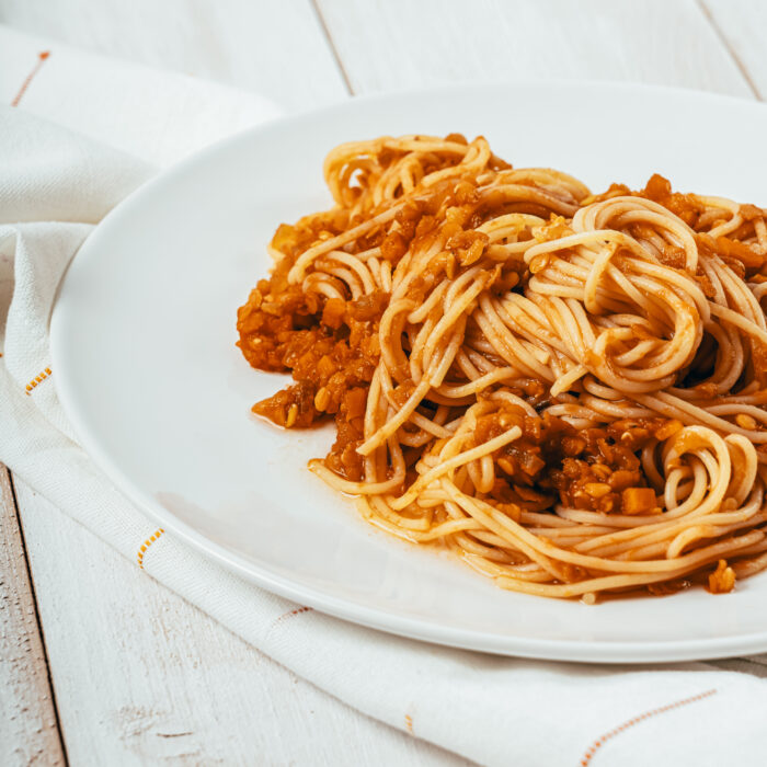 Slow,Cooked,Lentil,Spaghetti,Bolognese