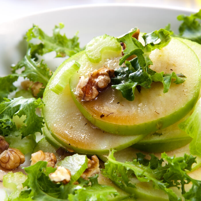 Waldorf,Salad,,With,Apple,,Walnuts,,Celery,And,Curly,Lettuce.,This